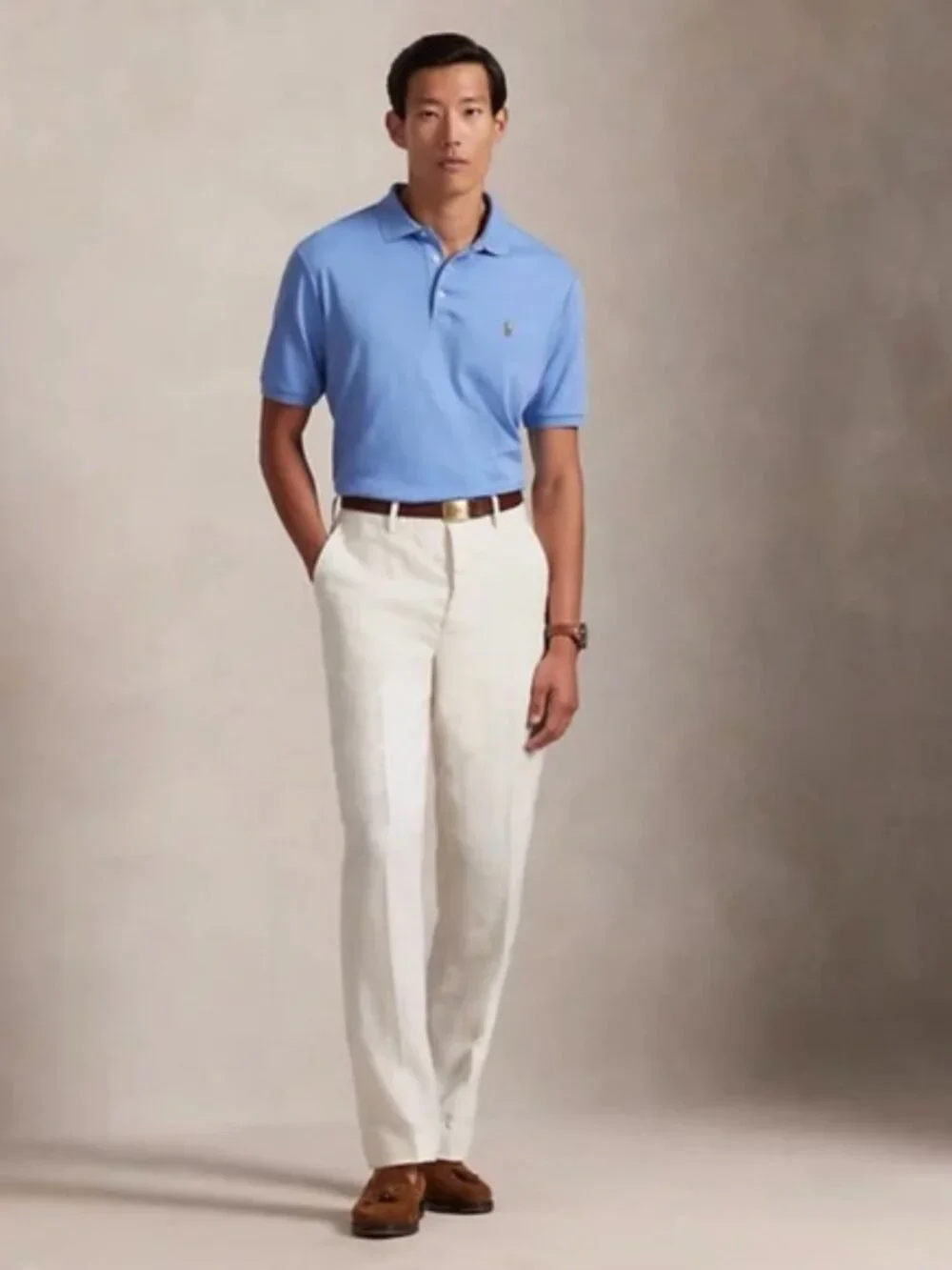 POLO RALPH LAUREN Classic Fit Soft Cotton Polo Shirt LARGE Sky Blue NWT